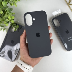 Силіконовий чохол на Айфон 16 із закритим низом. Silicone Case iPhone 16 Сірий (15)