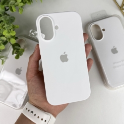 Силіконовий чохол на Айфон 16 із закритим низом. Silicone Case iPhone 16 Білий (9)