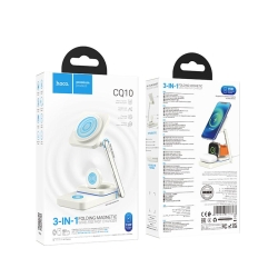 Беспроводное Зарядное Устройство Hoco 3in1 Magnetic 15W For iWatch Белый