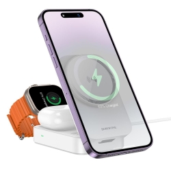 Бездротовий Зарядний Пристрій Borofone 3-in-1 For iWatch Белый