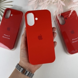 Силіконовий чохол на iPhone 17 c закритим низом. Silicone Case iPhone 17 Червоний (14)