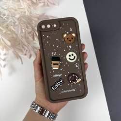 Силіконовий чохол на Айфон 7 Plus / 8 Plus з дизайном. Silicone Case iPhone 7 Plus / 8 Plus Donut Design Коричневий