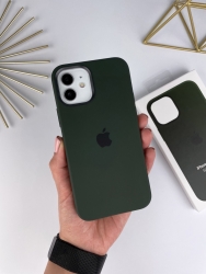 Чехол Silicone Case iPhone 12 / 12 Pro with MagSafe Темно-зеленый (54)