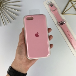 Силиконовый чехол на iPhone 7 / 8 / SE 2020 Full с закрытым низом Розовый (6)