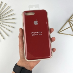 Силіконовий чохол на iPhone 7 Plus / 8 Plus Full із закритим низом Темно-червоний (31)
