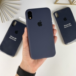 Силиконовый чехол на Айфон Хр (10р) с закрытым низом | iPhone Xr Темно-синий (8)