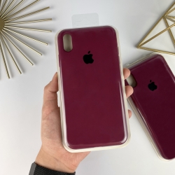 Силиконовый чехол на Айфон Хр (10р) с закрытым низом | iPhone Xr Бордовый (42)