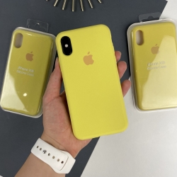 Силиконовый чехол на Айфон Х (10) с закрытым низом | iPhone X / XS Ярко-желтый (50)