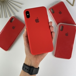 Силиконовый чехол на Айфон Х (10) с закрытым низом | iPhone X / XS Красный (14)