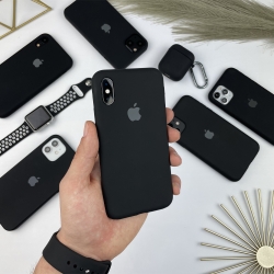 Силиконовый чехол на Айфон Х (10) с закрытым низом | iPhone X / XS Черный (18)