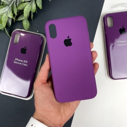 Силиконовый чехол на Айфон Х (10) с закрытым низом | iPhone X / XS Фиолетовый (43)