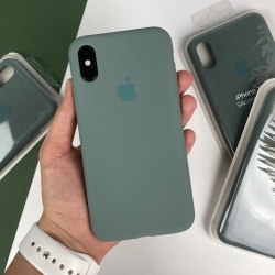 Силиконовый чехол на Айфон Х (10) с закрытым низом | iPhone X / XS Светло-зеленый (55)