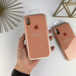 Силиконовый чехол на Айфон Х (10) с закрытым низом | iPhone X / XS Светло-оранжевый (27)