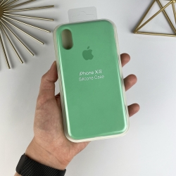 Силиконовый чехол на Айфон Х (10) с закрытым низом | iPhone X / XS Ярко-бирюзовый (47)