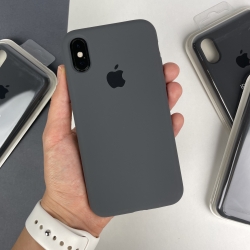 Силиконовый чехол на iPhone Xs Max Full с закрытым низом Серый (15)