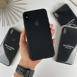 Силиконовый чехол на iPhone Xs Max Full с закрытым низом Черный (18)