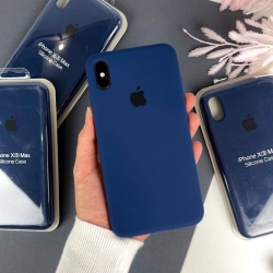 Силиконовый чехол на iPhone Xs Max Full с закрытым низом Кобальтовый синий (36)