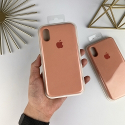 Силиконовый чехол на iPhone Xs Max Full с закрытым низом Светло-оранжевый (27)