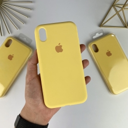 Силиконовый чехол на iPhone Xs Max Full с закрытым низом Ярко-желтый (50)