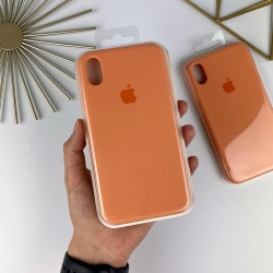 Силиконовый чехол на iPhone Xs Max Full с закрытым низом Оранжевый (49)