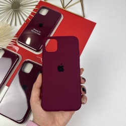 Чехол на Айфон 11 с закрытым низом | Case for iPhone 11 Бордовый (42)