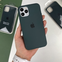 Силіконовий чохол на Айфон 11 про із закритим низом | iPhone 11 Pro Темно-зелений (54)
