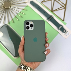 Силиконовый чехол на Айфон 11 Про Макс с закрытым низом | iPhone 11 Pro Max Светло-зеленый (55)