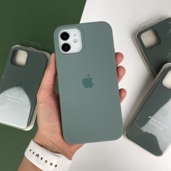 Силиконовый чехол на Айфон 12 / 12 Про с закрытым низом | Case for iPhone 12 / 12 Pro Светло-зеленый (55)