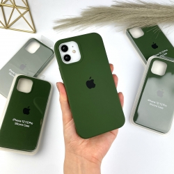 Силіконовий чохол Айфон 12 / 12 Про з закритим низом | Case for iPhone 12 / 12 Pro Темно-зелений (54)