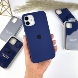 Силиконовый чехол на Айфон 12 / 12 Про с закрытым низом | Case for iPhone 12 / 12 Pro Кобальтовый синий (36)