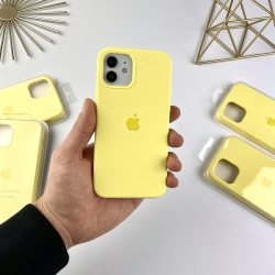 Силиконовый чехол на Айфон 12 / 12 Про с закрытым низом | Case for iPhone 12 / 12 Pro Лимонный (41)