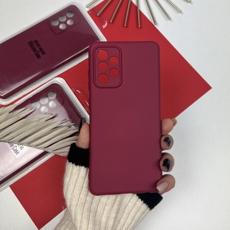 Силіконовий чохол Samsung A52 Малиновий червоний (37)