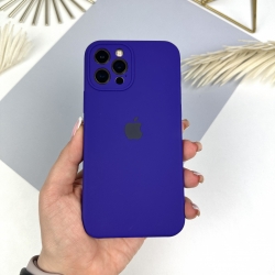 Силиконовый чехол c закрытыми камерами на iPhone 12 Pro Ярко-фиолетовый (34)