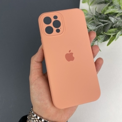 Силиконовый чехол c закрытыми камерами на iPhone 12 Pro Светло-оранжевый (27)