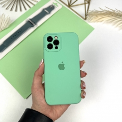 Силиконовый чехол c закрытыми камерами на iPhone 12 Pro Ярко-бирюзовый (47)