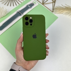 Силиконовый чехол c закрытыми камерами на iPhone 12 Pro Зеленый (45)