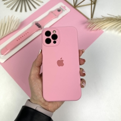 Силиконовый чехол c закрытыми камерами на iPhone 12 Pro Розовый (6)