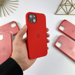 Силиконовый чехол на Айфон 13 c закрытым низом | iPhone 13 Красный (14)