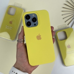 Силіконовий чохол Айфон 13 Про з закритим низом. Silicone case for iPhone 13 Pro Жовтий (4)