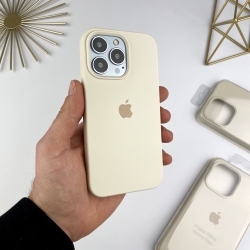 Силіконовий чохол Айфон 13 Про з закритим низом. Silicone case for iPhone 13 Pro Молочний (10)