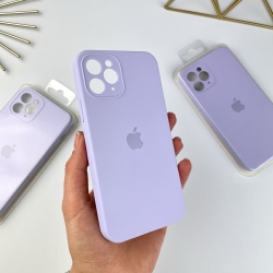 Силиконовый чехол с квадратными бортами на iPhone 11 Pro Max Лавандовый (39)