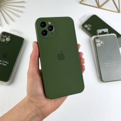 Силіконовий чохол Айфон 11 Про з квадратними бортами | iPhone 11 Pro Зелений (45)