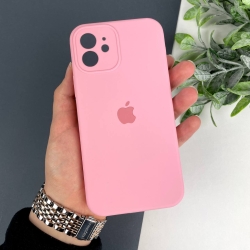 Силиконовый чехол на iPhone 12 Full case with Camera Protection Розовый (6)