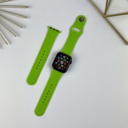  Силиконовый ремешок для Apple Watch 42 mm / 44 mm / 45 mm / 49 mm (S + M) Hot green (40)