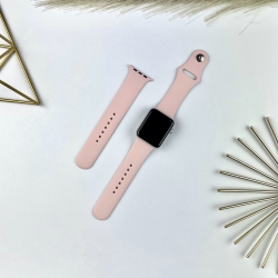  Силиконовый ремешок для Apple Watch 42 mm / 44 mm / 45 mm / 49 mm (S + M) Pink Sand (19)
