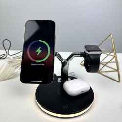 Док-станция MagSafe Magnetic Wireless Charger 3 in 1 для iPhone | Apple Watch | AirPods Черный