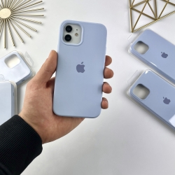 Силиконовый чехол на Айфон 12 Мини с закрытым низом | Case for iPhone 12 Mini Голубой (5)