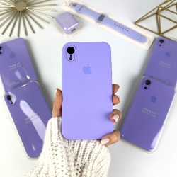 Силиконовый чехол с квадратными бортами на iPhone Xr Лавандовый (39)