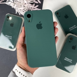 Силиконовый чехол с квадратными бортами на iPhone Xr Светло-зеленый (55)