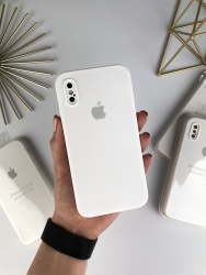 Силиконовый чехол с квадратными бортами на iPhone X / Xs Белый (9)